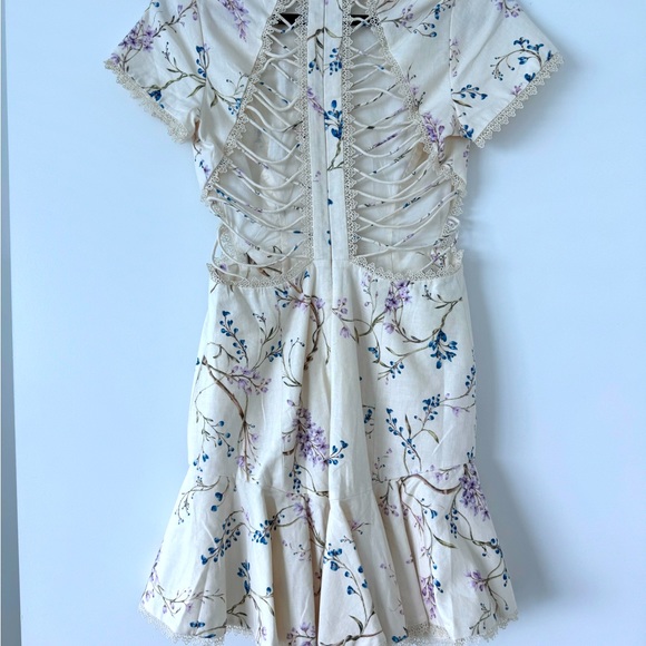 ZIMMERMANN Mercer Flutter Dress in Ecru Floral Paradiso Print - Picture 4 of 5